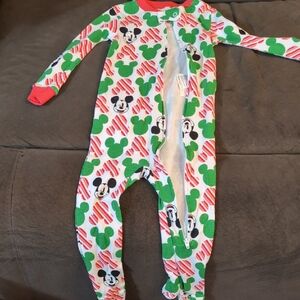 Disney Mickey Mouse Kids Footie - Green and Red